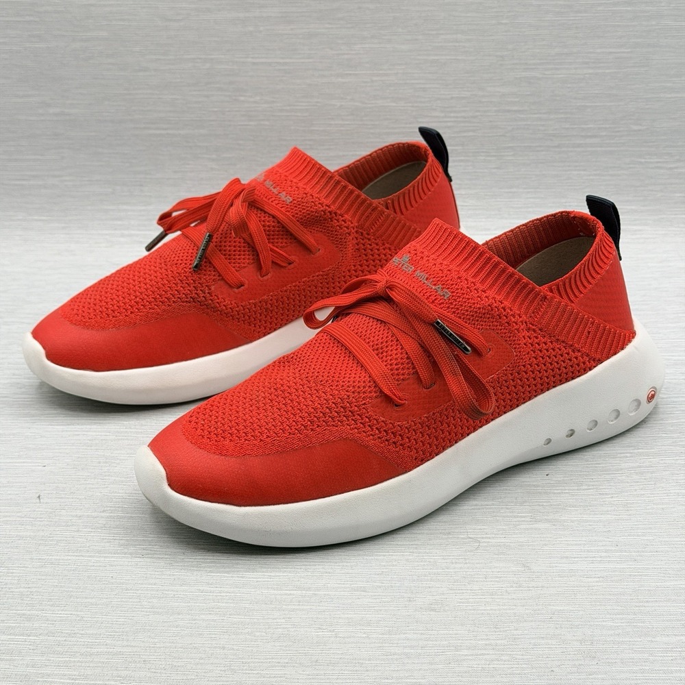 Peter Millar Women's 7.5 Red Knit Sneakers Hyperlight Glyde Casual LF21EF01
